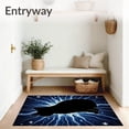 thumbnail image 3 of ODIKA 3'x5' Machine Washable Non-Slip Area Rug, Celestial Cat with Starburst and Cosmic Swirls Design High Traffic Rug, Black, 620174, 3 of 7