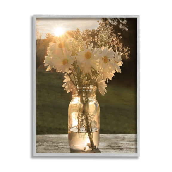 Stupell Industries Warm Meadow Daisies Mason Jar Rural Picnic Flowers,16 x 20, Design by Lori Deiter