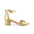 thumbnail image 3 of BLISSFUL STEP Women's Shoes Open Toe Block Heel Ankle Strap Sandals Gold 9.5, 3 of 7
