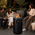 thumbnail image 7 of 17 inch Small Propane Fire Pit, 50,000 BTU Outdoor Gas Fire Pit Table, 2-in-1 Black Round Fire Column with Glass Wind Guard for Patio, CSA Certified, 7 of 7