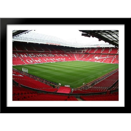 Manchester United Old Trafford 40x28 Large Black Wood Framed Print Art