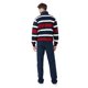 thumbnail image 3 of hajo traje de casa para hombre - largo, chaqueta con cremallera, sudadera, homewear Azul/Rojo M (Medium), 3 of 3
