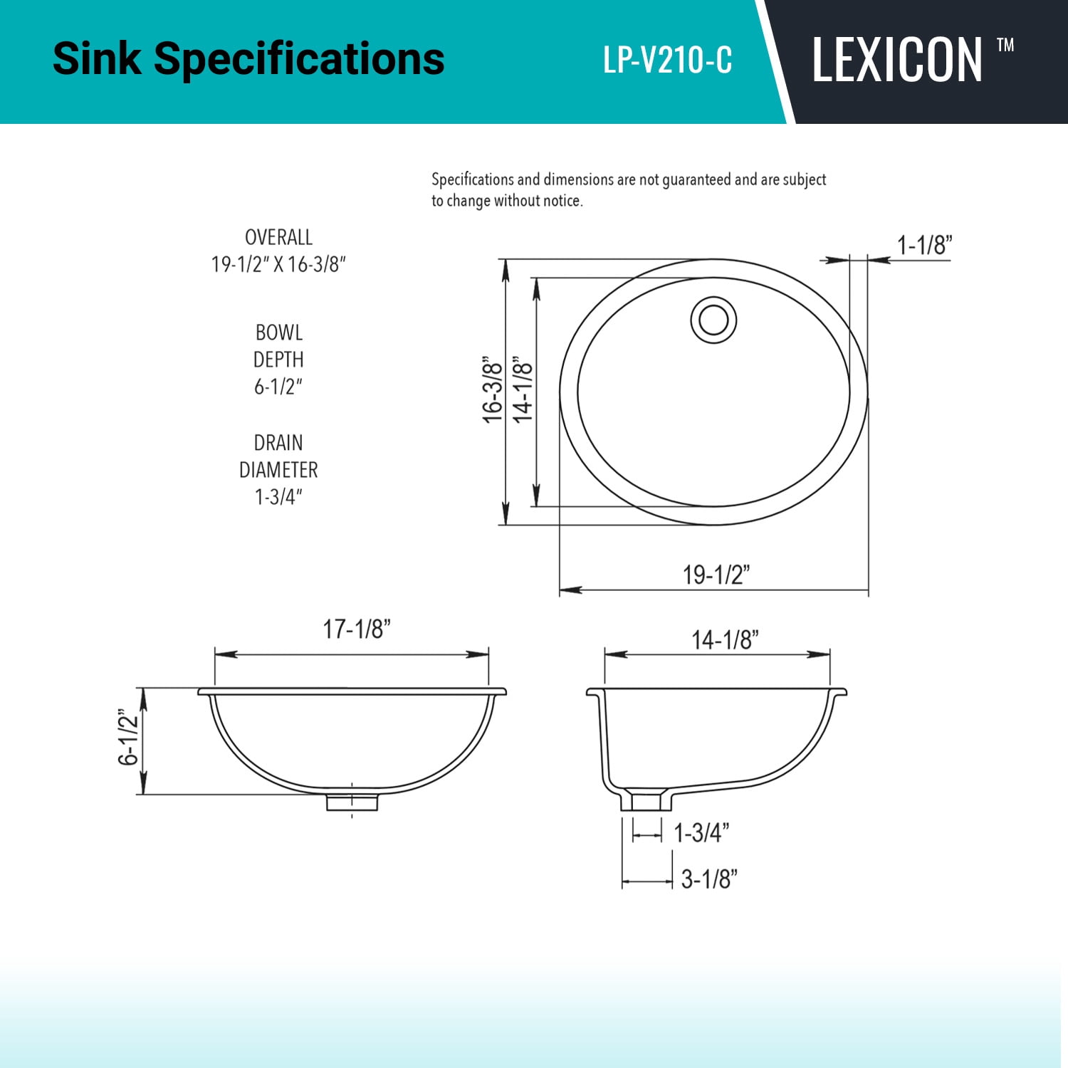 19" Oval Quartz Vanity Bathroom Sink, Galaxy Concrete Drop-In Sink, Undermount Bathroom Sink, Granite Vanity Basin by Lexicon Platinum LP-V210-C