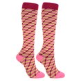 thumbnail image 2 of Bas de Compression 20-30 mmHg Longueur Genou Bas de Sport Bas de Compression Sport Unisexe pour Course Cyclisme Unisexe, Rouge Jaune, Carreaux, P/M, 2 of 7