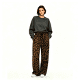 thumbnail image 5 of KLHDSF Women's Leopard Print High Waist Wide Leg Pants Drawstring Loose Casual Lounge Trousers Daily Streetwear for Women Spring Fall Leopard Print XXL, 5 of 6