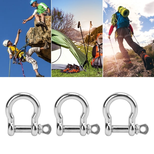 Abrazadera De Carga En Forma De , Grillete De Anclaje Con Pasador De Tornillo De 3 Piezas Portátil Brillante Universal Para Pulsera De Supervivencia Paracord