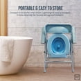 thumbnail image 7 of Folding Medical Bedside Commode with Removable Bucket - Portable Camping Toilet Chair with Armrests and Backrest - Stainless Steel, 7 of 7