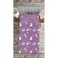 thumbnail image 3 of Ambesonne Cartoon Quilted Coverlet 2 Pcs, Unicorn Rainbows, Twin Size, Multicolor, 3 of 3