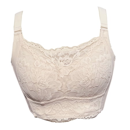 BIMEI Women Mastectomy Bra Breast Prosthesis with Pockets Wirefree Comfort Plus Size Everyday Bra 2477,Beige,38B