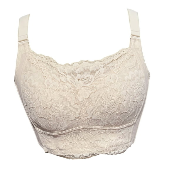 BIMEI Women Mastectomy Bra Breast Prosthesis with Pockets Wirefree Comfort Plus Size Everyday Bra 2477,Beige,38B