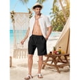 thumbnail image 3 of COOFANDY Mens Linen Shorts 9" Casual Beach Shorts Elastic Waist Summer Vacation Short, 3 of 6