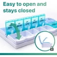 thumbnail image 4 of Sukuos 7 Day Weekly Pill Organizer with 2 Times a Day Compartment - AM PM, Pill Holder, Daily Pill Box Planner for Pills, Vitamins, Fish oil, Supplements, Large with Moisture Proof, Clay & Blue, 4 of 9