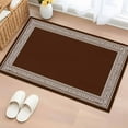 thumbnail image 2 of Coffee Brown Greek Key Large Area Rugs for Bedroom Living Room, Soft Non Slip Carpet Bedside Rug, Geometric Greece Ancient Farmhouse Geo Rectangular Floor Cover Kitchen Accent Rug 2'x3' for Office, 2 of 9