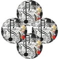 thumbnail image 2 of Black Treble Clef Round Placemats Washable Placemats Non-Slip Heat-Resistant Table Place Mats for Dining Kitchen Holiday Party Table 15.4"-4PCS Home Decor, 2 of 7