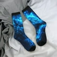 thumbnail image 5 of Bingfone Compression Socks for Women and Men Long Socks for Running Athletic Cycling Nurse- Blue Fire Wolf, 5 of 6