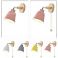 thumbnail image 3 of Lámpara de pared de noche moderna y sencilla con diseño de macarrón, interruptor de cremallera de madera, lámparas de pared decorativas de fondo nórdico para comedor y sala de estar, 3 of 5