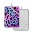 thumbnail image 3 of Colorful Leopard Print Pattern Pot Holder Set 2 Piece Non-Slip Oven Hot Pads Heat Resistant Durable 7x9.8in, 3 of 7