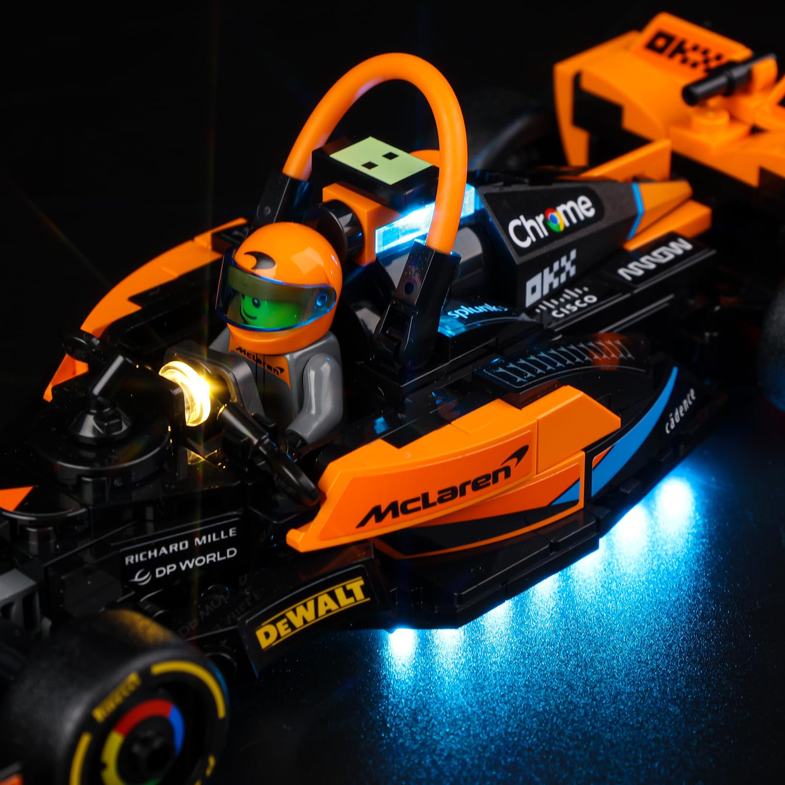 Kyglaring LED Light Kit for Lego Speed Champions 2023 McLaren Formula 1 Race Car Toy (No Model)-The Lighting Set Compatible with LEGO Racing Vehicle 76919 (Classic Version)