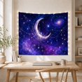 thumbnail image 5 of Moon Stars Night with Crescent Shades Soft Adorned, Nostalgic Vintage for Botanical Art Lovers, Botanical Wall Decor, Mother'S Day Gift, Tapestry Wall Hanging for Bedroom and Dorm, 5 of 7