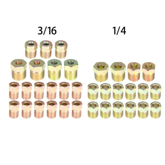 LABLT 35 Pcs Brake Line Tubing Fitting Nuts Kit (3/16 & 1/4 )