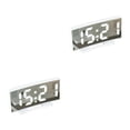 thumbnail image 2 of Inteprter Reloj despertador LED pantalla grande superficie curva multifuncional decoración de calendario temperatura para dormitorio sala de Luz blanca/blanca 2Conjunto, 2 of 6