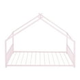 thumbnail image 3 of Jopath Full Size Bed Metal Floor Bed,Full House Bed Frame Floor Bed Frame,With Roof With Headboard And Footboard With Slats Support For Kids Toddler Pink, 3 of 9