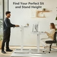 thumbnail image 2 of VVENACE Electric Standing Desk Frame, Single Motor Adjustable Stand Up Desk Base, 176 lbs Weight Capacity, Computer Desk for Home and Office (White Frame only), 2 of 8