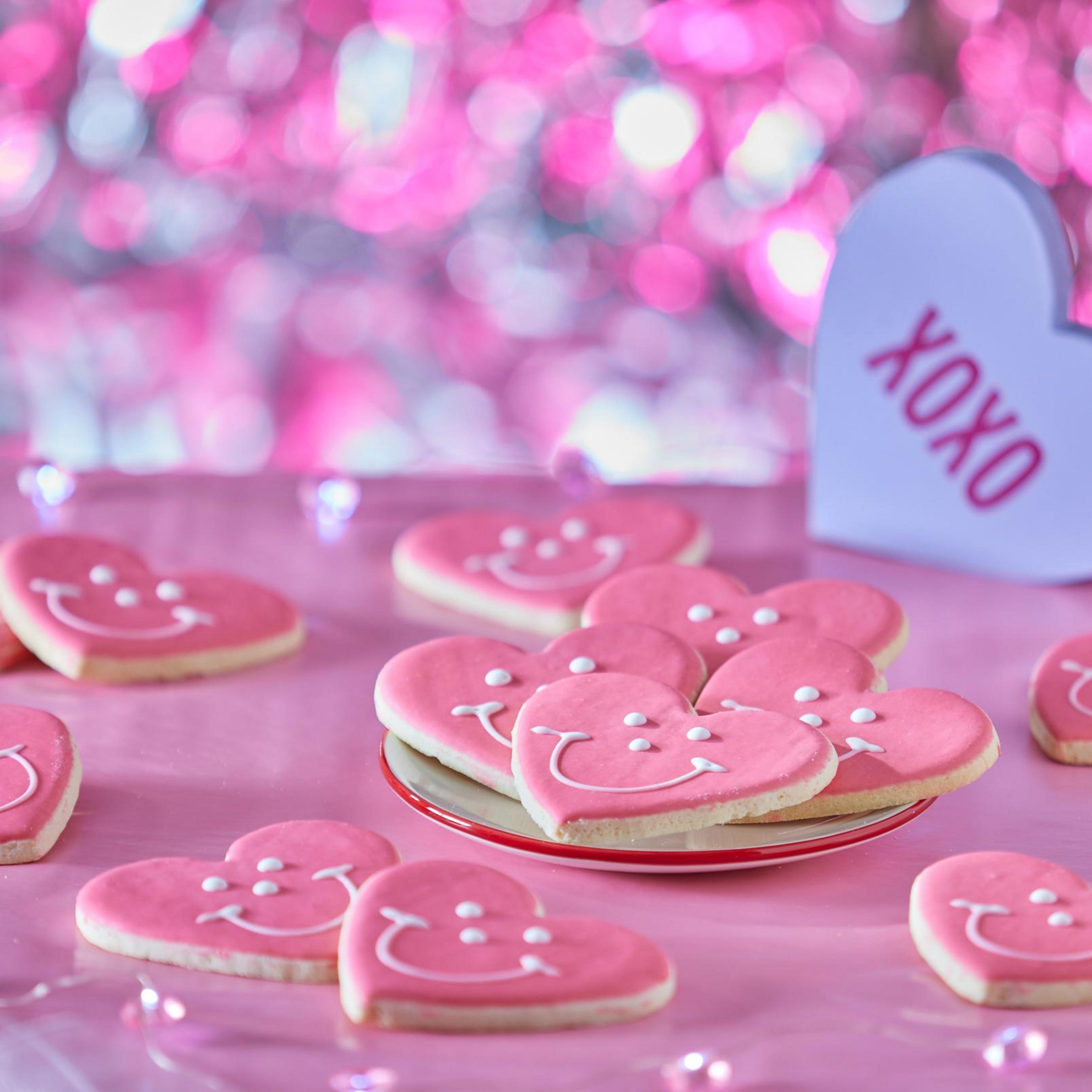 12-Pack Heart Shaped Smiley Cookies  - Nut Free, Kosher, Individually Wrapped Sugar Cookies