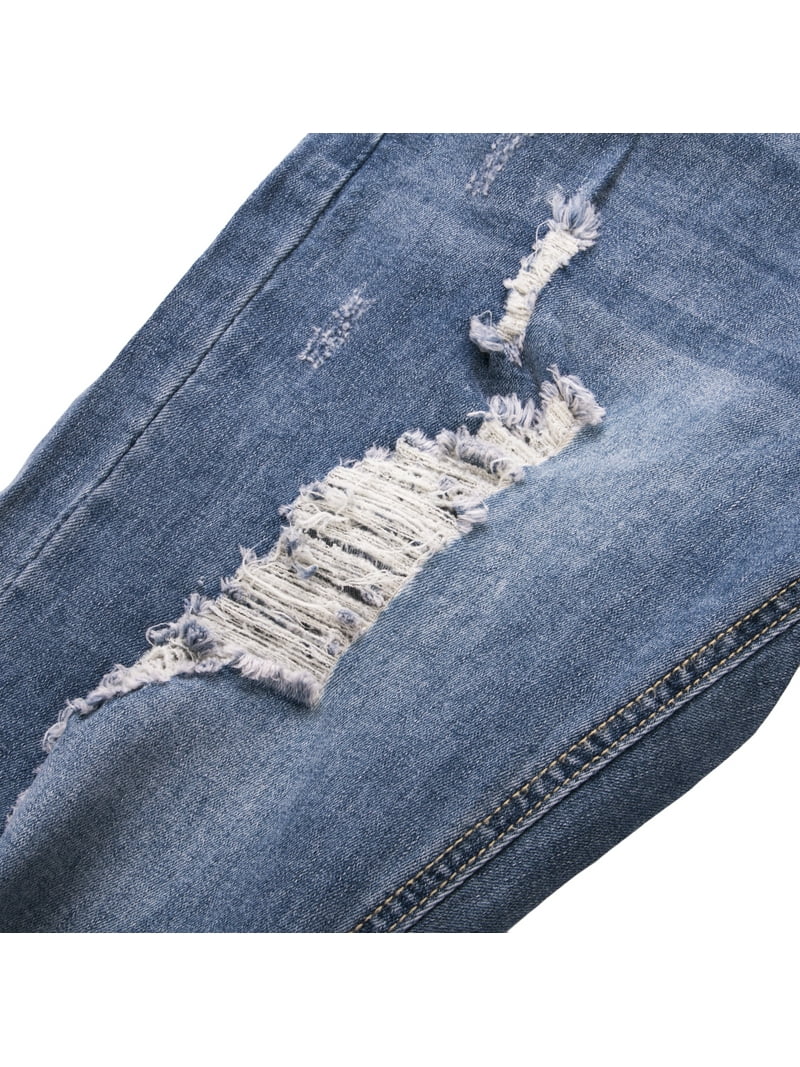 Liacowi Men's Stretch Skinny Ripped Jeans, Comfy Distressed Denim