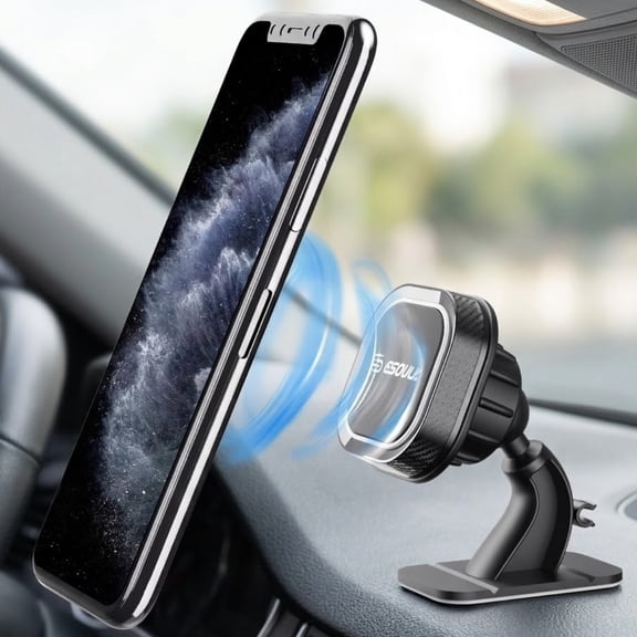 Esoulk Magnetic Dashboard Car Phone Mount, 360° Rotating Holder with Strong Magnet for iPhone & Android