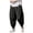Black, variant on Mens Harem Pants Loose Fit Elastic Waist Drawstring Aladdin Hippie Trousers (Dark Green,M)