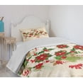 thumbnail image 4 of Ambesonne Christmas Quilted Bedspread Set 2 Pcs, Flower Reindeer Motif, Twin Size, Multicolor, 4 of 6