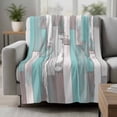 thumbnail image 2 of Turquoise Gray Blanket Soft Cozy Warm Throw Blanket for Couch, Plush Fuzzy Flannel Fleece Blankets for Sofa, Country Retro Mottled Texture Wood Grain Bed Blankets Lightweight Gifts for Women, 50"x60", 2 of 9