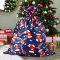 thumbnail image 2 of BEST- 6 Pk Jumbo Christmas Candy Cane Gift Bags, Large Plastic Gift Sack, Blue, 3X4 Ft, 2 of 5
