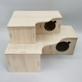 thumbnail image 5 of Cheer.US Natural Wood Multi-Room Hamster Hideout for Small Animal, Gerbils Chamber Hut with Ladder Habitats Decor for Dwarf Syrian Hamsters Mice and Other Small Pets, 5 of 7