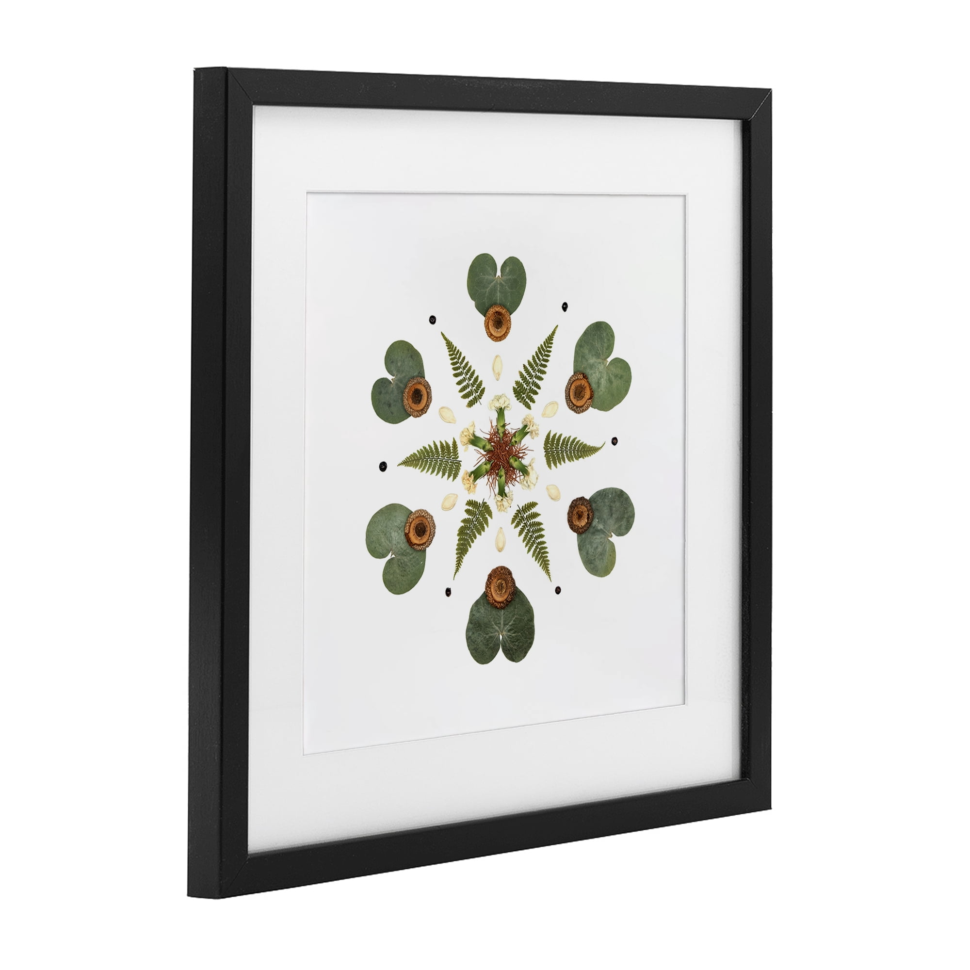 Stupell Industries Lily Pad & Fern Mandala Black Framed Print Under Glass, design by Beth Adoette