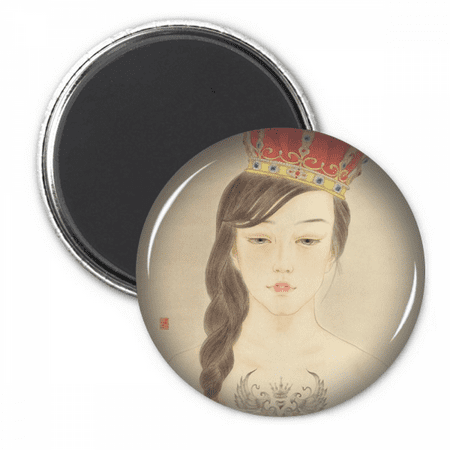 

Beauty Royal Crown Chinese Watercolor Refrigerator Magnet Sticker Decoration Badge