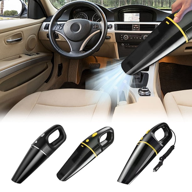 Aspiradora de coche portátil de 90W con 3 accesorios: 20000Pa de succión fuerte, 12V de potencia, filtro lavable, negro