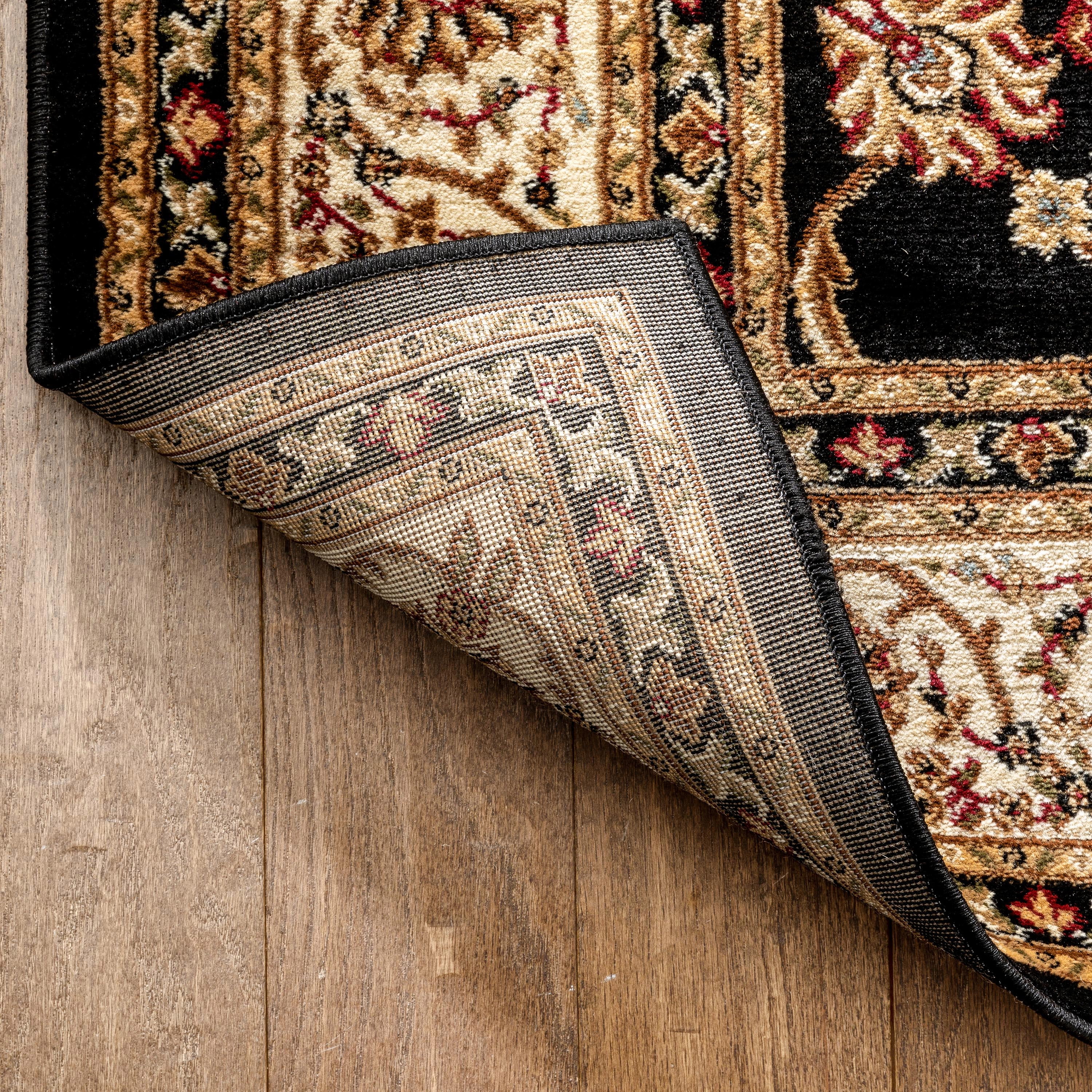 Well Woven Barclay Sarouk Traditional Oriental Panel Black 9'3" x 12'6" Area Rug