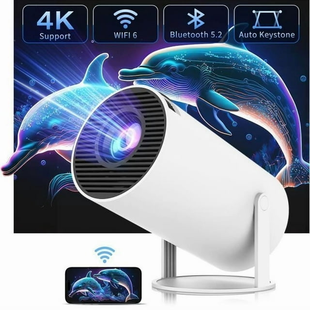 Projecteur Android Portable Supporte Bluetooth 245G 18 Go HDMI Mise au Point Automatique Cinéma Maison Projecteur Vidéo