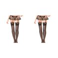 thumbnail image 3 of yingyy Porte-Jarretelles Haute Bas à la Mode Aguichant Bas Polyvalents Rose+bas 2ensemble, 3 of 6