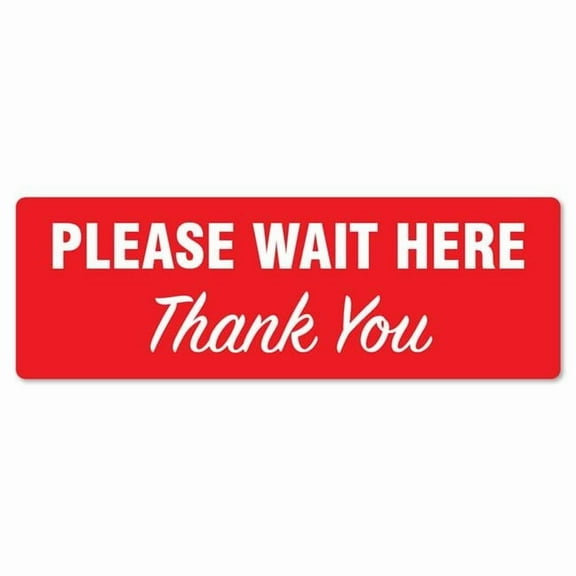 SignMission 6 x 18 in. Coronavirus Vinyl Decal - Please Wait Here Thank You