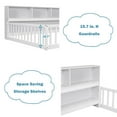 thumbnail image 3 of Bellemave Twin Size Floor Bed Frame with Fence and Bookcase Wood Floor Bed Low Montessori Bed Frame with Storage Shelves (Twin, White), 3 of 11