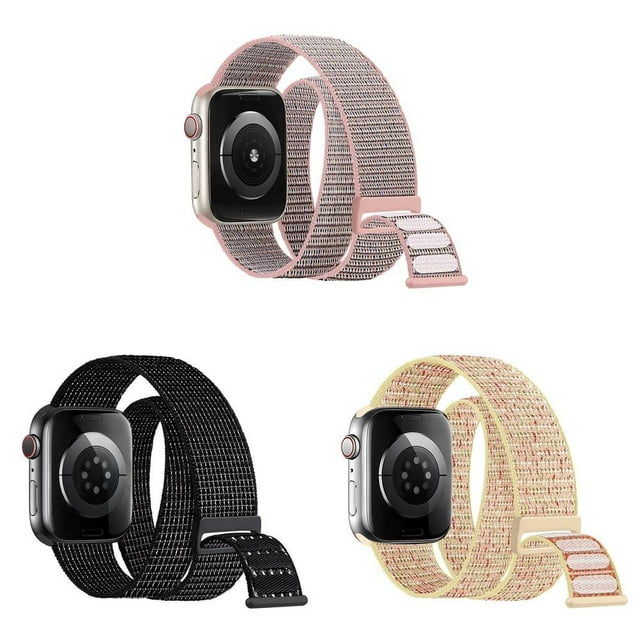LEIXIUER Single Pack 3 Pack Nylon Double Loop Bands Compatible with Apple Watch 45mm 49mm 41mm Adjustable Braided Breathable Sport Strap Wristbands for iWatch series 8 7 SE Ultra 6 5 4 3 2 1