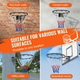 thumbnail image 5 of Basketball Rim, Wall Door Mounted Basketball Hoop, Heavy Duty Basketball Flex Rim Goal Replacement with Net and Double Spring, Standard 18" Indoor Outdoor Hanging Hoop for Adults, 5 of 9