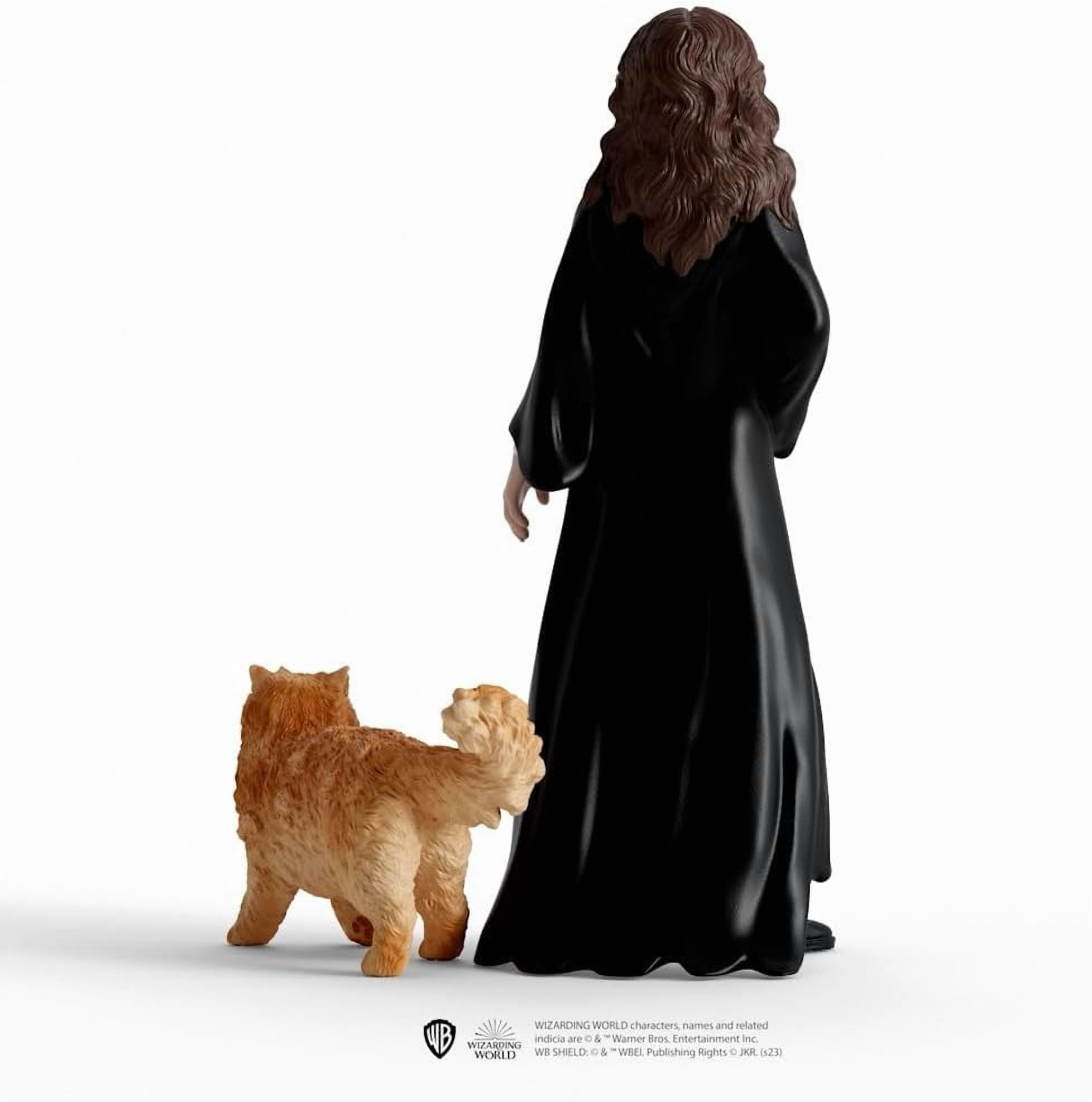 Schleich Harry Potter - 2PC Hermonie and Crookshanks Cat Figurine Toy Set- Wizarding World Collectible Figures for Kids and Adults Ages 6+ | 42635