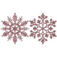 thumbnail image 1 of Adornos navideños de copos de nieve con purpurina, decoraciones para árboles de Navidad de plástico de 10cm para decoraciones para fiesta de Navidad, 1 of 4