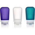 thumbnail image 2 of Humangear GoToob+ Soft Silicone Travel Bottle 3-Pack - Medium- Clear/Purple/Teal, 2 of 6