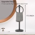 thumbnail image 2 of 17 Inch Stand Hand Towel Holder Towel Bar Towel Hanging Ring, Free Standing Floor Hand Towel Rack Storage for Bathroom Kitchen Vanity Countertops, Hardware Accessories(Matte Black), 2 of 14