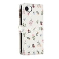thumbnail image 3 of Wallet Case For IPhone 17e/16e 6.1-inch, Flower Pattern Flip Zipper Purse Leather Cover With Card Holder, Detachable Wristlet & Shoulder Strap, Shockproof ,Kickstand Phone Case For Women,Pink, 3 of 9